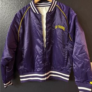 Purple Vintage LSU Tigers Satin reversible Jacket